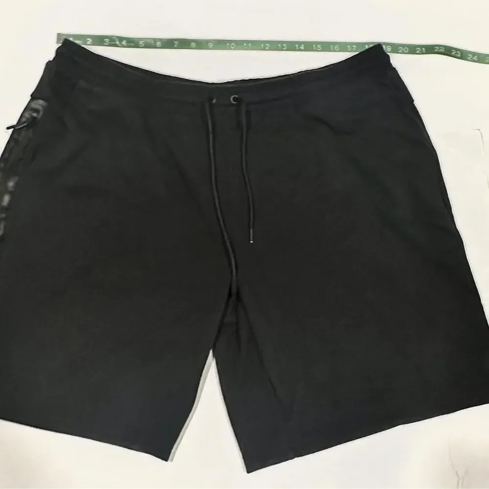 Member's Mark Everyday Active Men's Black Shorts Zipper Pockets Drawstring XXL